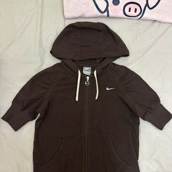 Nike Short Sleeve‎ Sweater Brown Full Zip Y2k Size Small Brand New - Picture 11 of 13